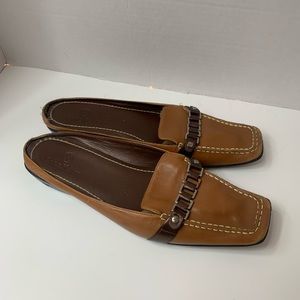 Y2K Cole Hann Leather Nike Air Slide On Loafers Mules Square Toes